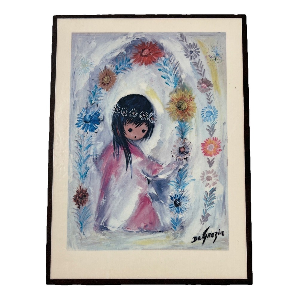 Hanukkah Print‎ Picture On Wood DeGrazia The Floral Arch 6.5"x5"